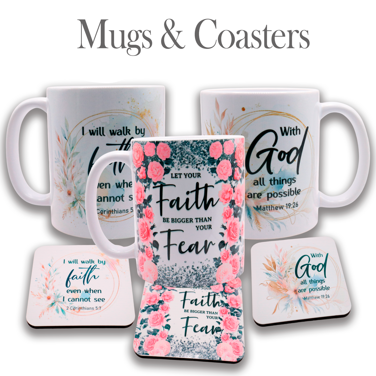 printed mugs and water bottles