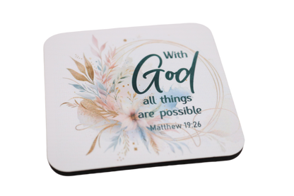 With God All Things Are Possible Mug & Coaster Set